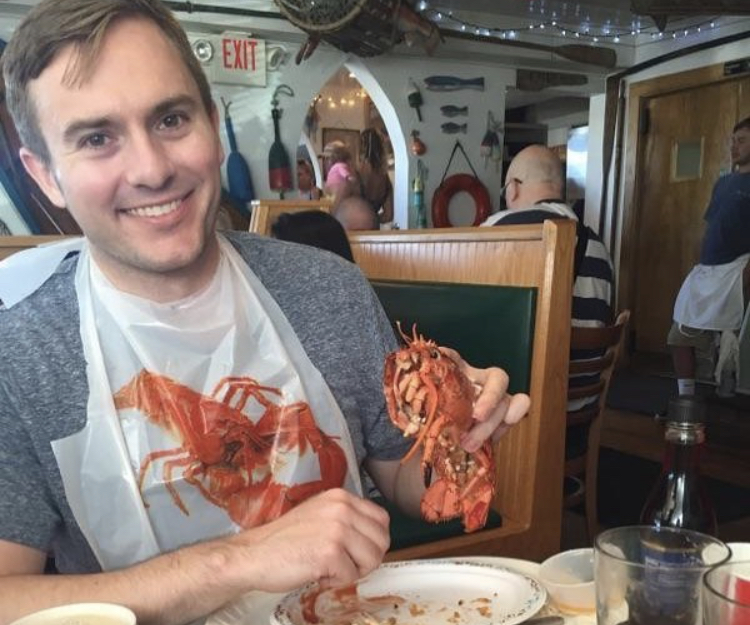 Not Pictured - John touching clam